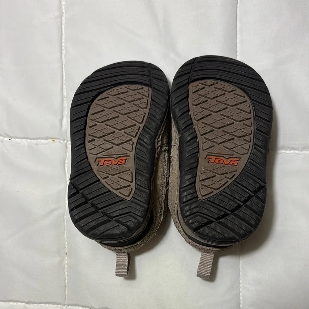 Teva Tan and Orange Baby Walker Sneakers with Velcro Strap